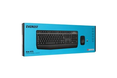 Everest KM-973 Siyah Kablosuz Q Klavye + Mouse Set