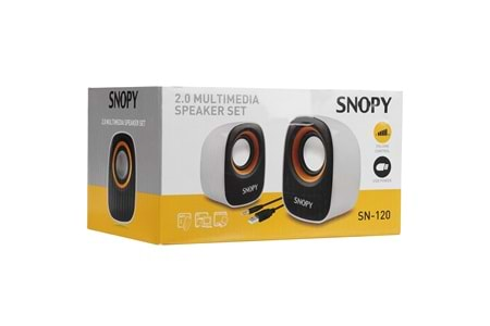 Snopy SN-120 2.0 Beyaz/Sarı USB Speaker