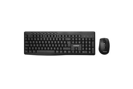 Everest KM-719 Siyah Ikisi bir arada 2 in 1 Kablosuz Q Multimedia Klavye + Mouse Set