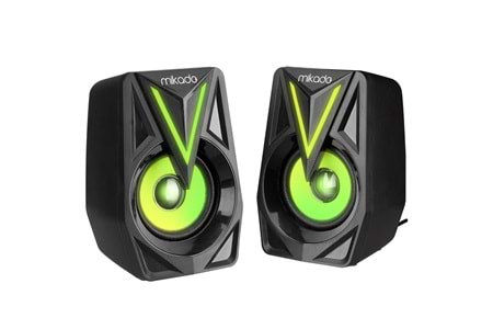 Mikado MD-S23 GLARE 2.0 Multimedia 3W*2 Siyah USB RGB Işıklı Gaming Speaker Hoparlör