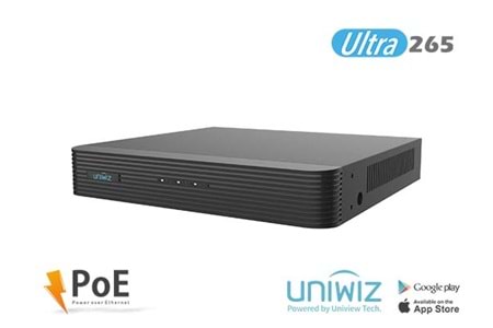 UNIWIZ NVR-104E2-P4 4 KANAL (4 POE) 8MP H265 1X6TB HDD HDMI&VGA NVR