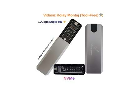 VERSATİLE M.2 SSD KUTU NVME-NGFF/USB 3.1-3.2