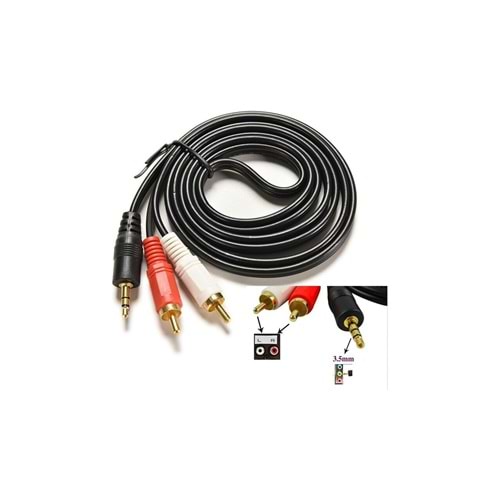 PL-8581 3.0M. DC3.5 TO 2RCA M STANDART SES KABLO