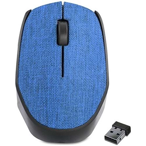Everest KM-218 Usb 2.4Ghz Mavi Kumaş Yüzey Kablosuz Mouse