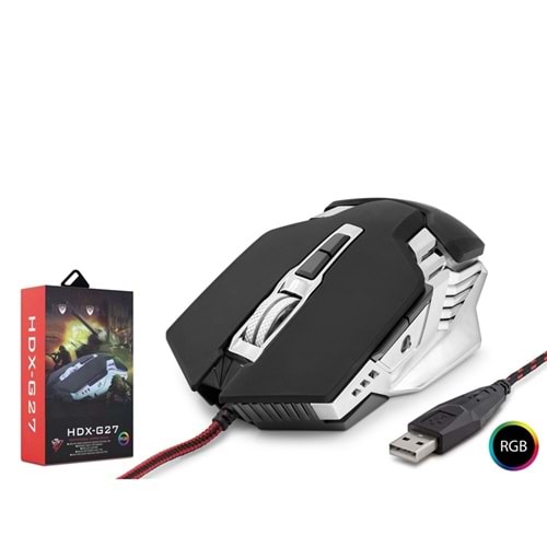 NOVATOR HDXG27 MOUSE KABLOLU OYUN USB RGB MAX 6400 DPI