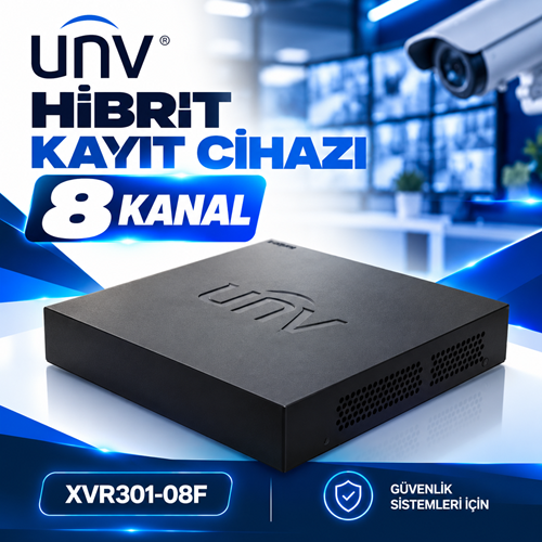 Uniview XVR301-08F 8 Kanal 2MP 1Disk H265+ Sesli Hibrit KayıtC ihazı