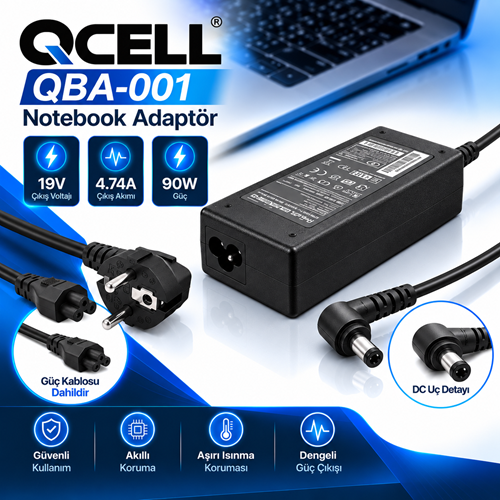 Qcell Qba-001 19V 4,74A 5,5*2,5 Liteon Standart Adaptör