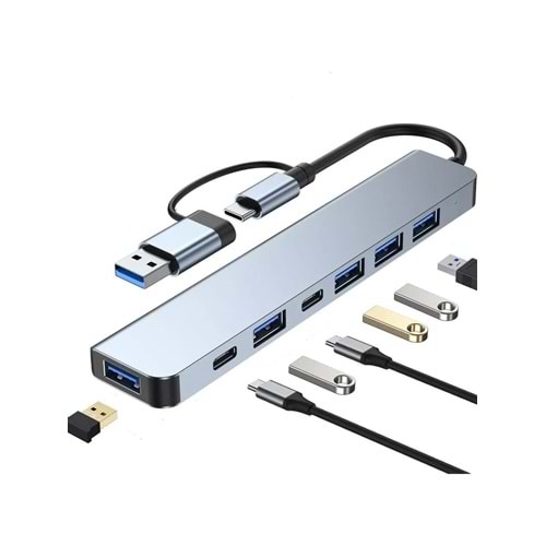 GABBLE GAB-TY701 ÇEVİRİCİ TYPE-C TO 3.0 7 IN 1 USB + HDTV 4K