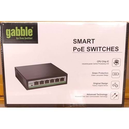 GABBLE GAB-P42MM 10/100M 4 port POE + 2x100M uplink, 60W,print Poe Switch