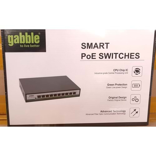 GABBLE GAB-P82MM 10/100M 8 port POE+ 2x100M uplink, 96W. print Poe Switch