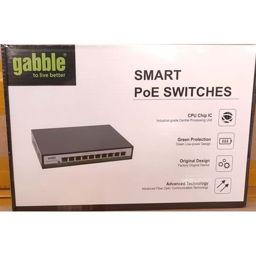 GABBLE GAB-P82MG 10/100M 8 port POE+ 2X 10/100/1000 uplink, 96W ,print Poe Switch