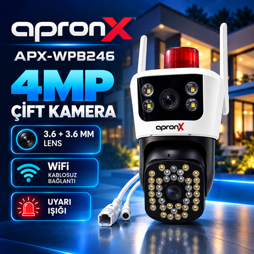 Apronx APX-WPB246 4MP 3.6+3.6Mm Lens Wifi Çift Kamera