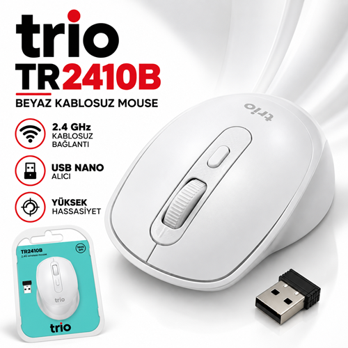 TRİO TR2410B BEYAZ WIRELESS MOUSE