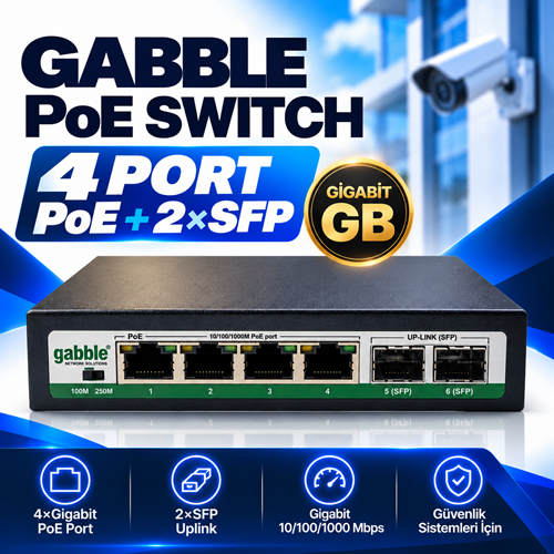GABBLE GAB-P42GS 10/100/1000M 4 PORT POE + 2xSFP 72W