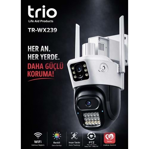 TRIO TR-WX239 PTZ WIFI P39 DUAL 2 LENS 802.11b/g/n 2.4GHz