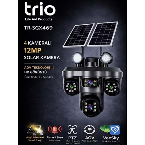 TRIO TR-SGX469 4 LENS 12mp AOV 4G-LTE PTZ 5V 2A SOLAR KAMERA TA23