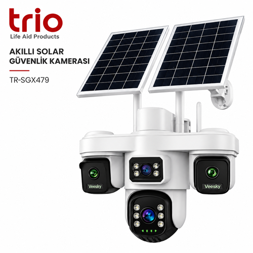 Trio Tr-Sgx479 4 Lens 12Mp Aov 4G-Lte Ptz 5V 2A Solar Kamera Ta12