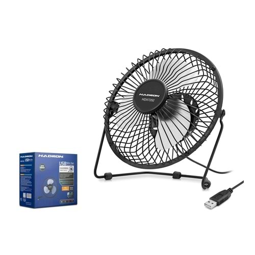 HADRON HDX7252 VANTİLATÖR USB METAL 18CM SİYAH - BEYAZ