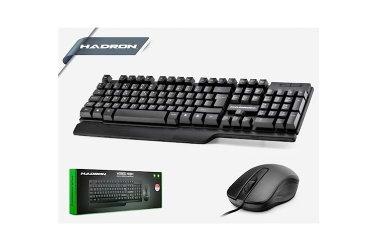 HADRON HD861 KABLOLU KLAVYE MOUSE SET Q SİYAH