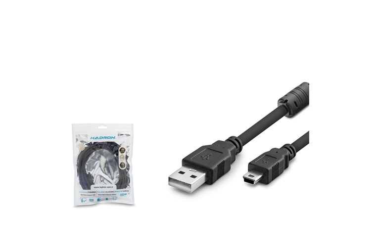 HADRON HDX7523 KABLO USB TO MİNİ USB 3M SİYAH