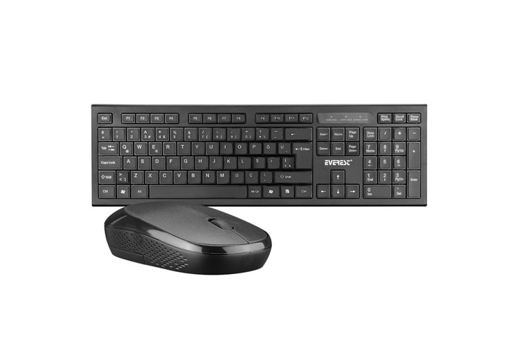 Everest KM-6121 Siyah Kablosuz Q Slim Klavye + Mouse Set