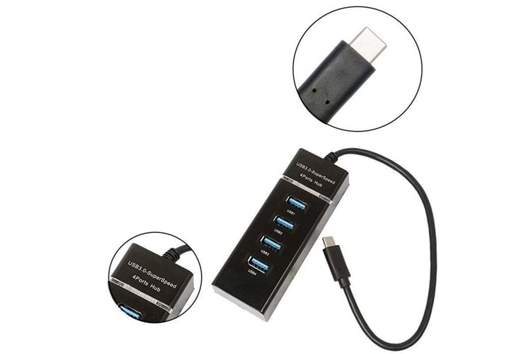 GABBLE GAB-UPT430 4 PORT TYPE-C USB 3.0 ÇOKLAYICI