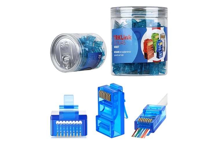 GABBLE GAB-CLR EZRJ45 CAT6 RENKLİ KONNEKTÖR 100LÜ