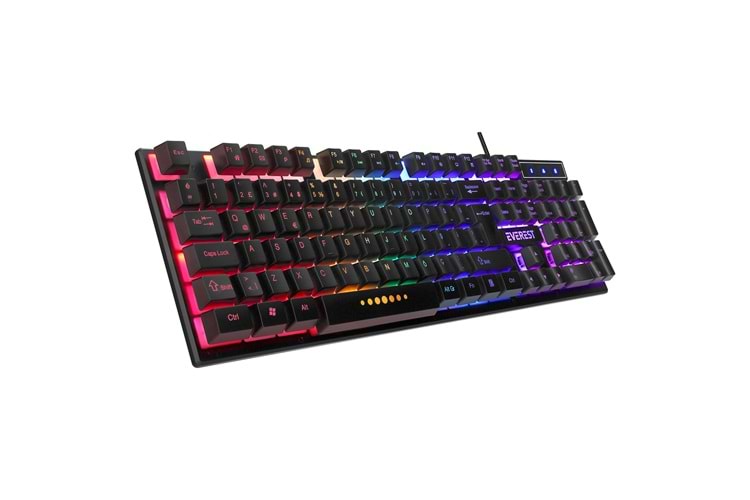 Everest KB-24 Siyah Rainbow Q Membrane Oyuncu Klavyesi