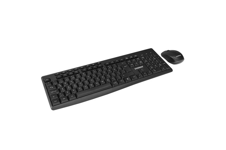 Everest KM-719 Siyah Ikisi bir arada 2 in 1 Kablosuz Q Multimedia Klavye + Mouse Set