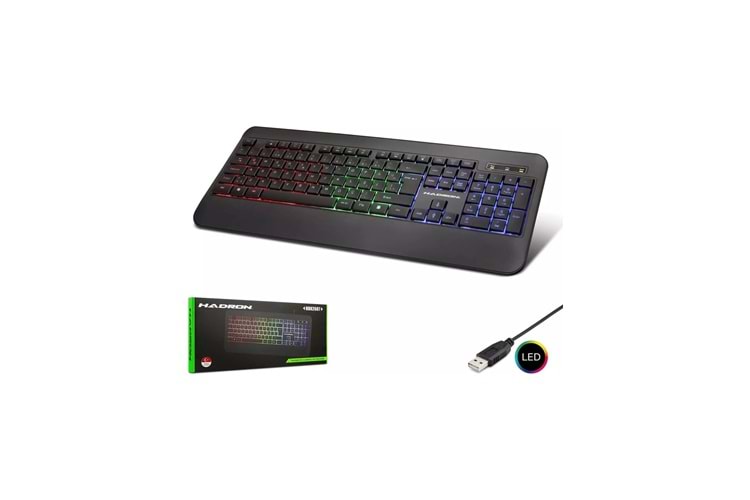 HADRON HDX2607 KABLOLU OYUNCU KLAVYE LED Q SİYAH