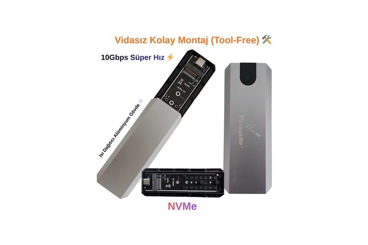 VERSATİLE M.2 SSD KUTU NVME-NGFF/USB 3.1-3.2