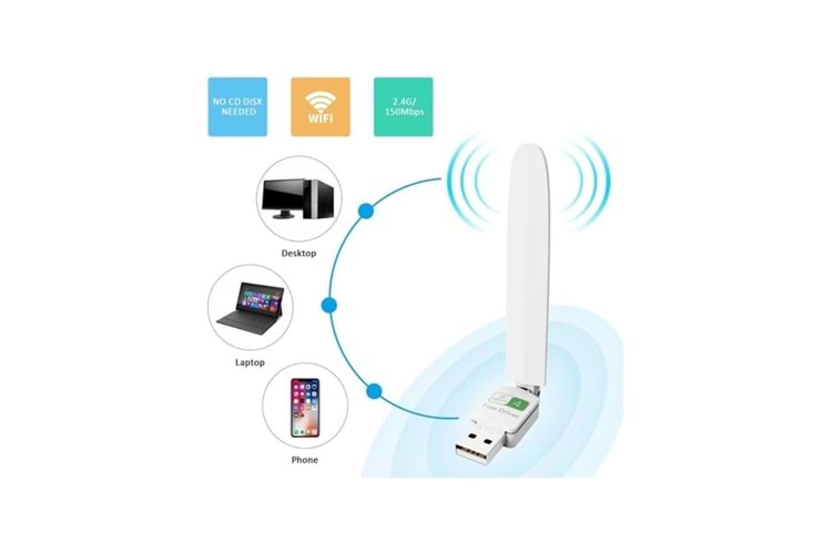 PLATOON PL-9342 150MBPS 2.4ghz 2dbi ANTENLİ USB KABLOSUZ ADAPTÖR