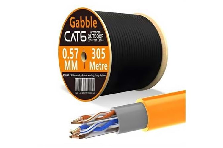 GABBLE GAB-CDK305 CAT6 305MT DIŞ ORTAM KABLO OD 0.57MM TURUNCU
