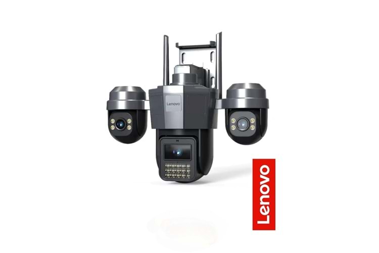 LENOVO W19C-U (JA-W11C-Z-U) 9MP 3 Lensli 4K Ultra HD 2.4G&5G Çift Bant Hızlı WiFi Dual PTZ