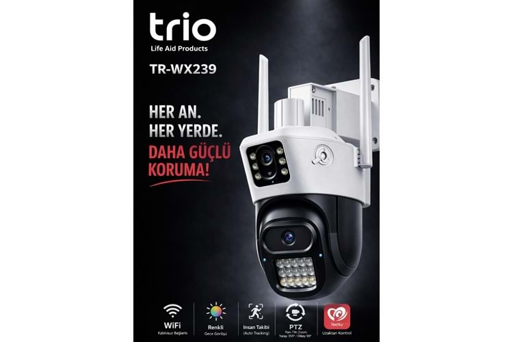 TRIO TR-WX239 PTZ WIFI P39 DUAL 2 LENS 802.11b/g/n 2.4GHz