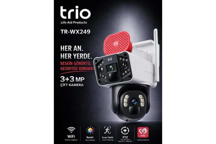 TRIO TR-WX249 PTZ WIFI P9 DUAL 2 LENS 802.11b/g/n 2.4GHz