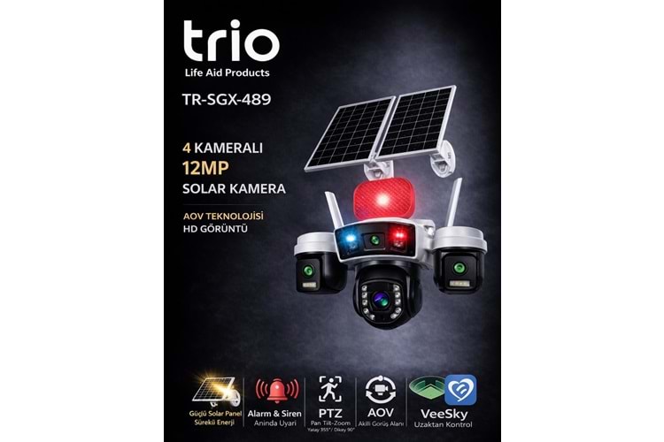 TRIO TR-SGX489 4 LENS AOV 4G-LTE PTZ 5V 2A SOLAR KAMERA TA11