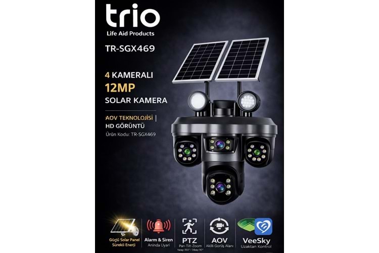 TRIO TR-SGX469 4 LENS 12mp AOV 4G-LTE PTZ 5V 2A SOLAR KAMERA TA23