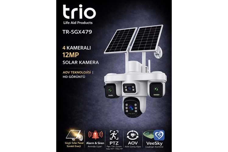 TRIO TR-SGX479 4 LENS 12mp AOV 4G-LTE PTZ 5V 2A SOLAR KAMERA TA12