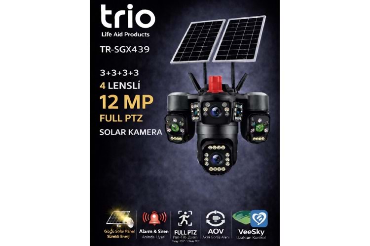 TRIO TR-SGX439 4 LENS 12mp AOV 4G-LTE PTZ 5V 2A SOLAR KAMERA TA42