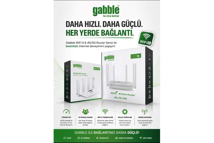 GABBLE GB8404 4G/5G 4 PORT 300Mbps SIM WIRELESS ROUTER