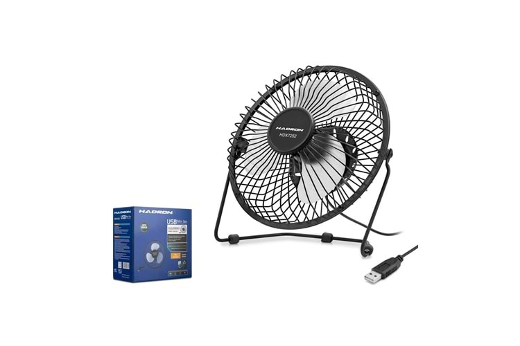 HADRON HDX7252 VANTİLATÖR USB METAL 18CM SİYAH - BEYAZ