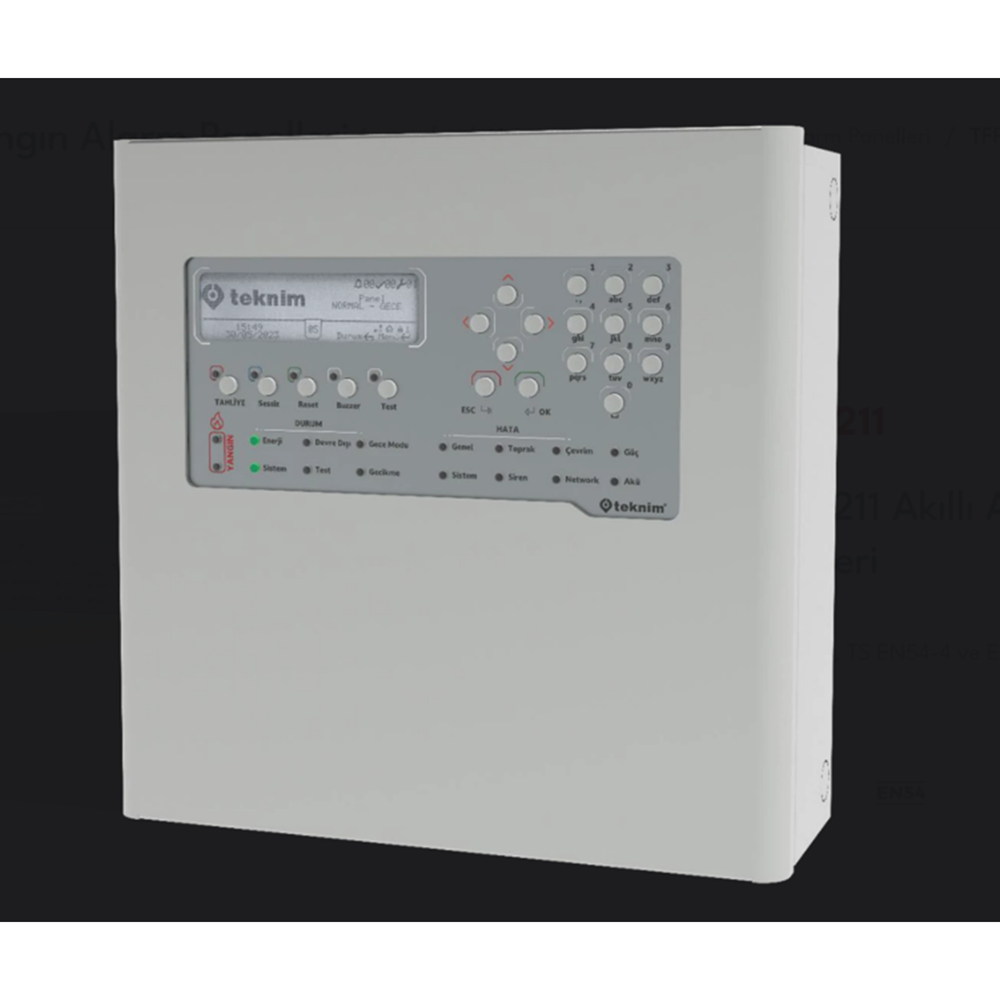 Teknim TFP-2211 Akıllı Adresli Yangın Alarm Paneli 1 LOOP Network Edilebilir