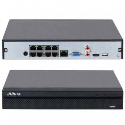 Dahua NVR2108HS-8P-4KS3 8Kanal 12MP/1080P H265+ PoE Nvr Kayıt Cihazı