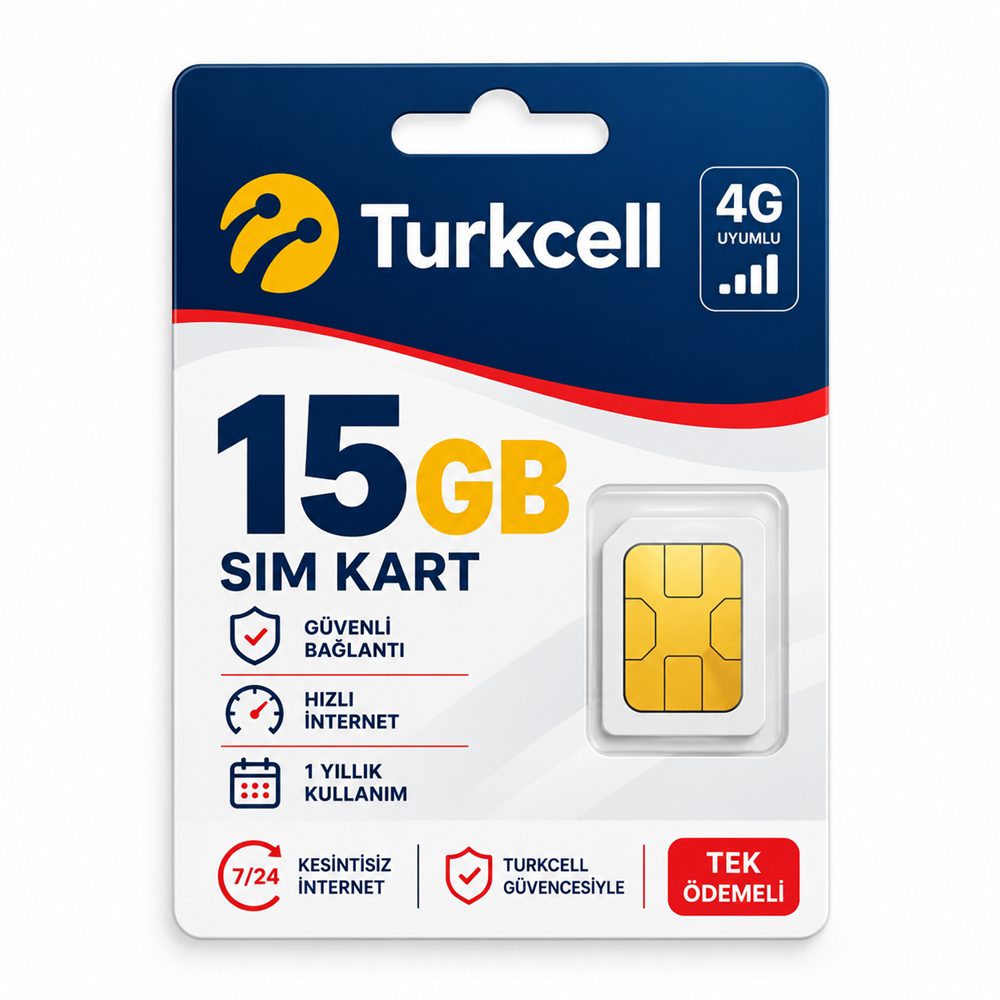 Turkcell 15 GB 12 Aylık Data Hat (Solar Kamera-Araç Kamerası)