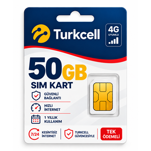 Turkcell 50 GB 12 Aylık Data Hat (Solar Kamera-Araç Kamerası)