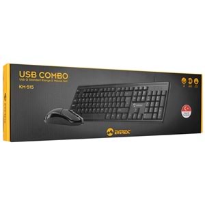 EVEREST KM-515 SİYAH USB COMBO Q STANDART KLAVYE+MOUSE SET