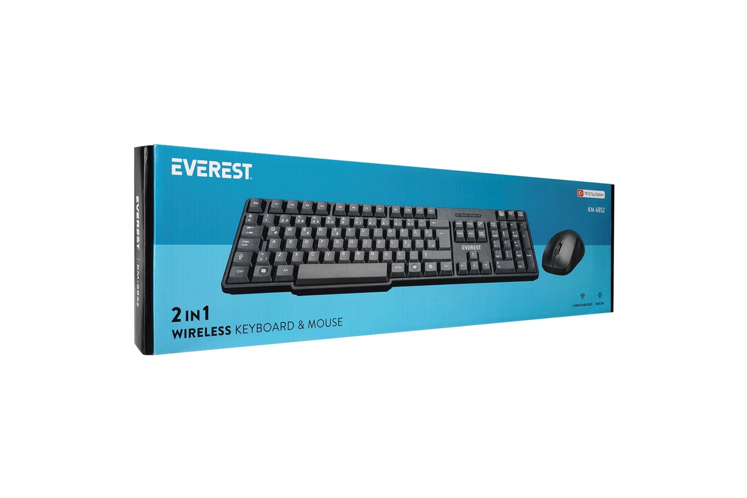 Everest KM-6852 Siyah Usb Kablosuz Combo Q Standart Klavye + Mouse Set
