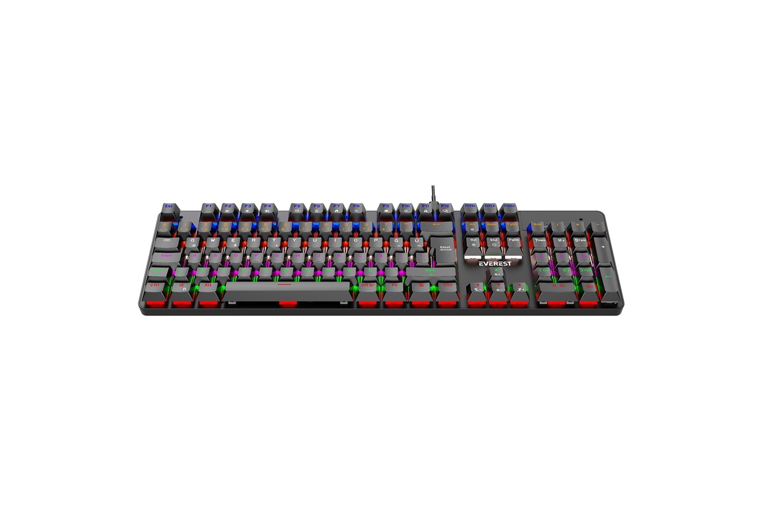 Everest KB-MK1 Lumos Siyah USB Rainbow Aydınlatmalı Blue Switch Full Anti-Ghosting Mekanik Gaming Oyuncu Klavye