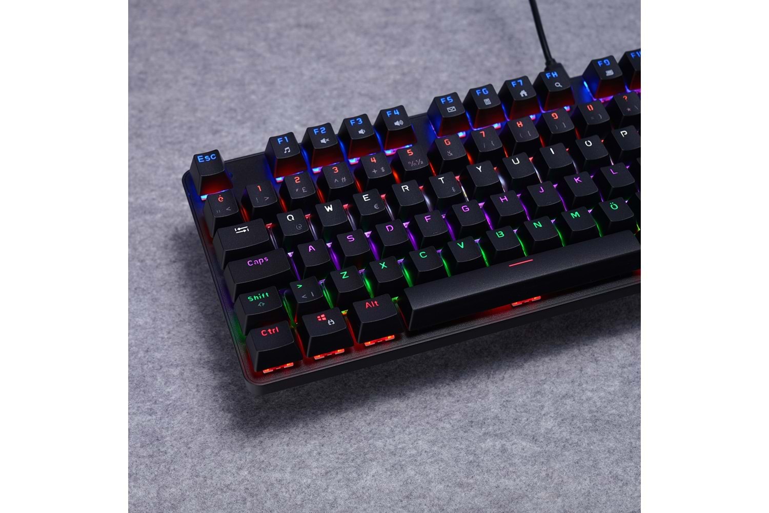 Everest KB-MK1 Lumos Siyah USB Rainbow Aydınlatmalı Blue Switch Full Anti-Ghosting Mekanik Gaming Oyuncu Klavye